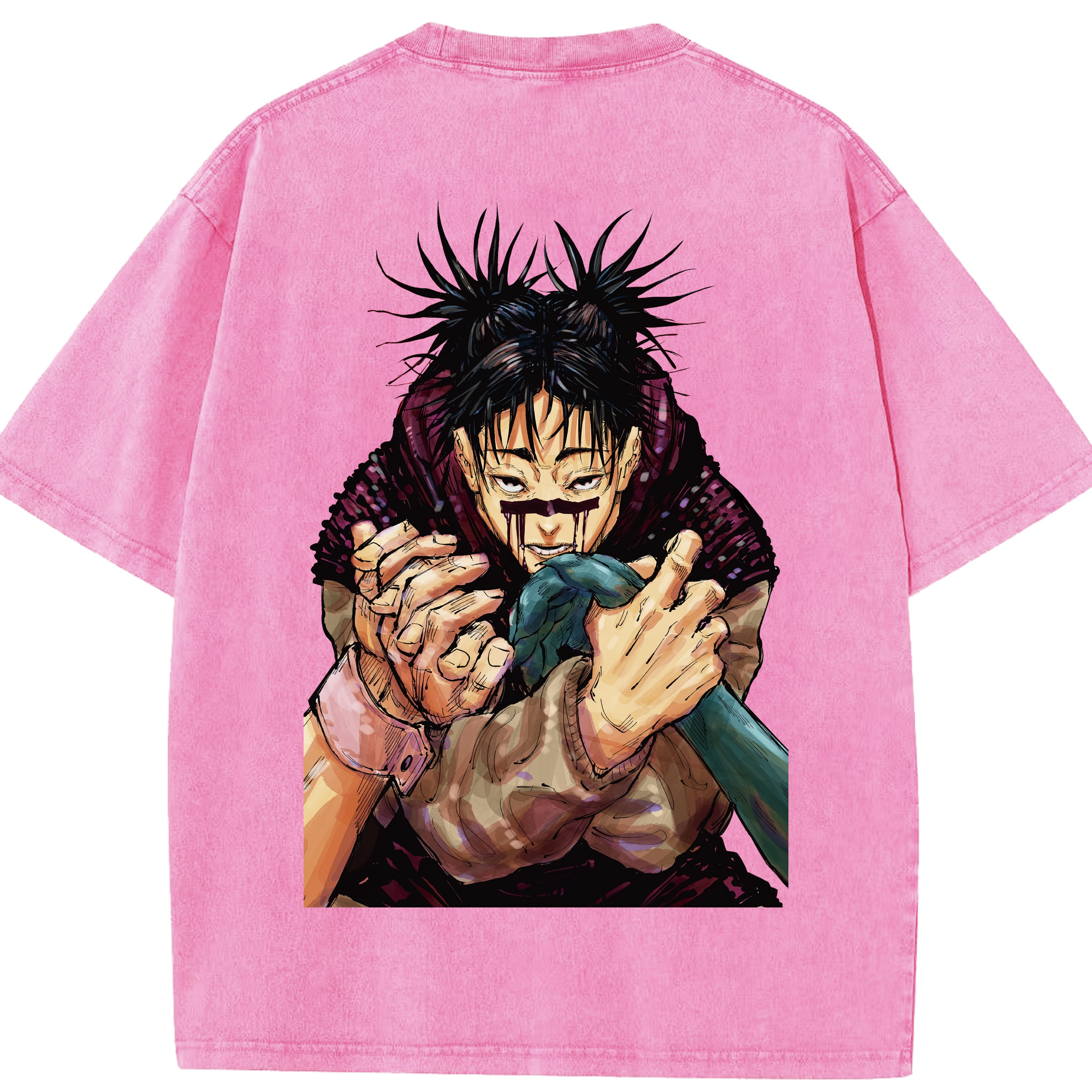 （画像用） 呪術廻戦 Jujutsu Kaisen 綿100% ヴィンテージ風 半袖Tシャツ（背面プリント）
